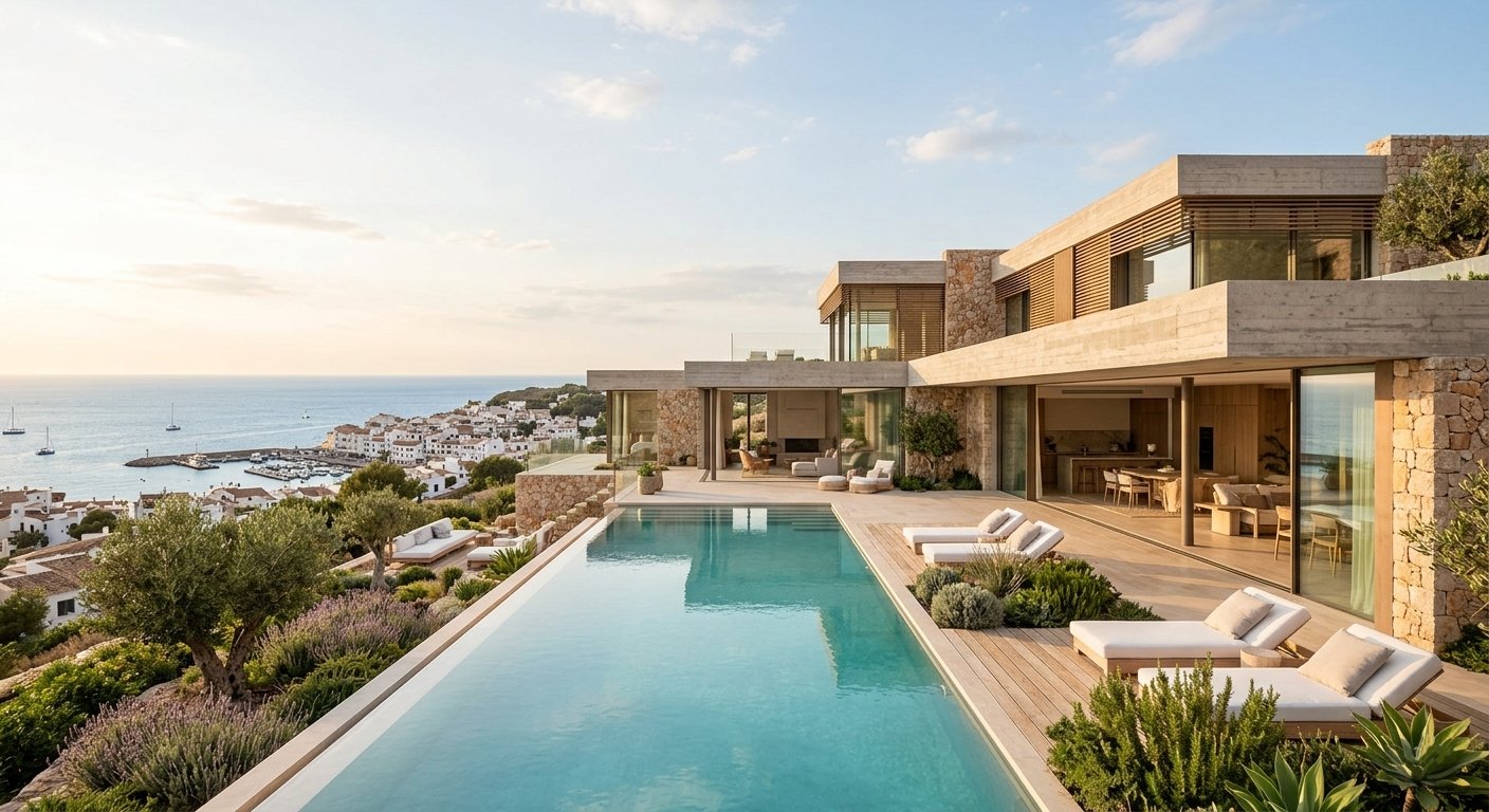 Villa mediterránea con piscina